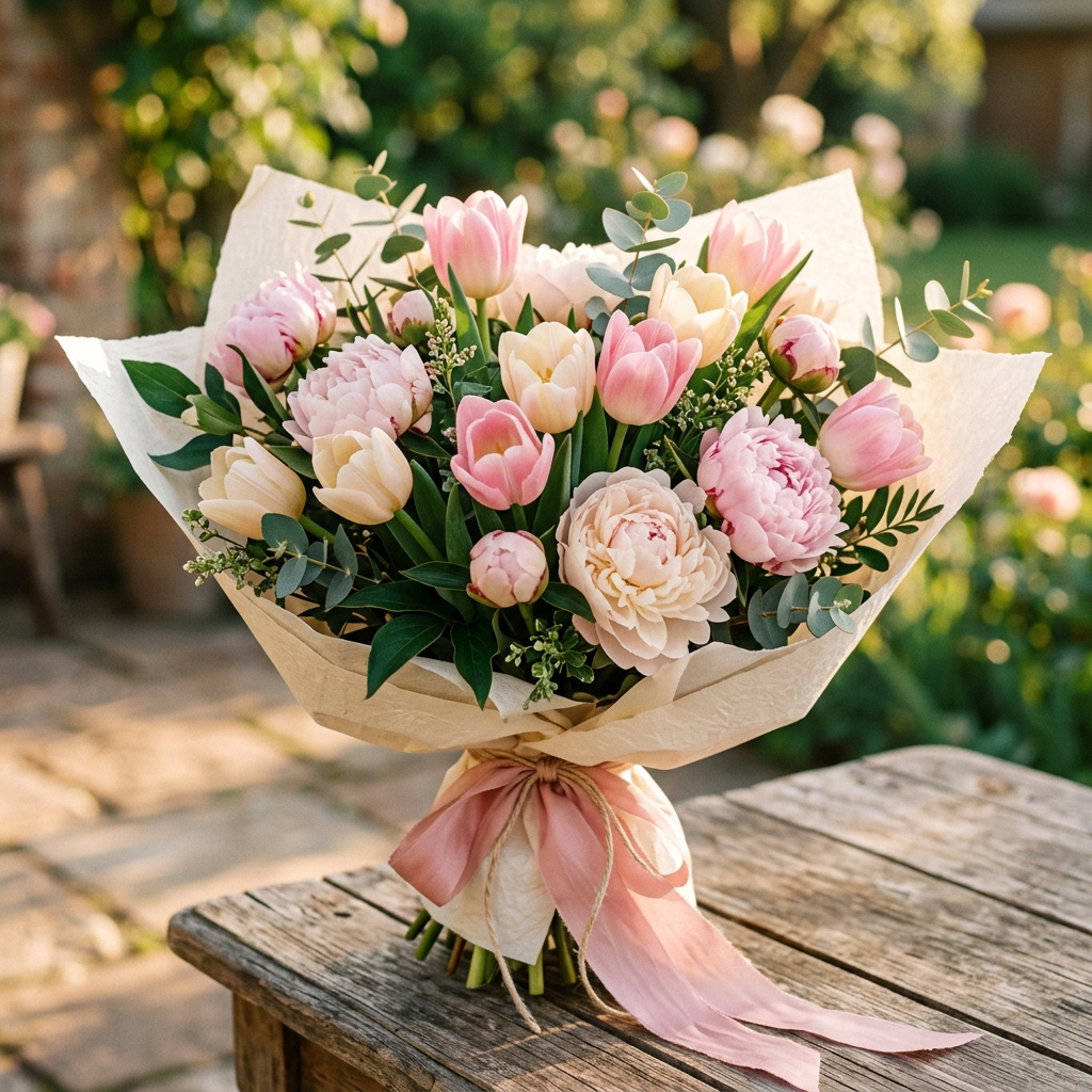 Bó hoa tulip hồng