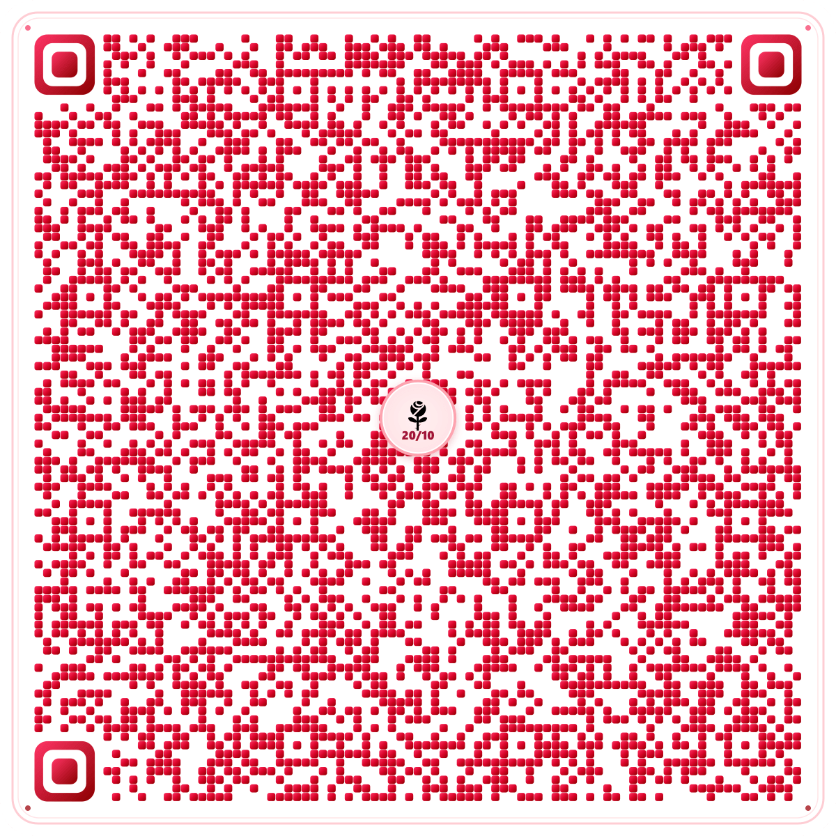 Mã QR 20/10 biểu tượng hoa hồng