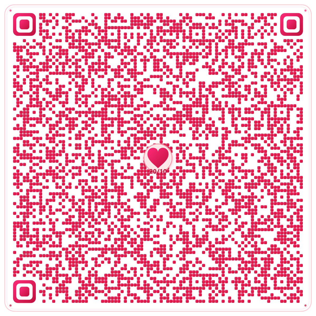 Mã QR 20/10 màu hồng đỏ tinh tế